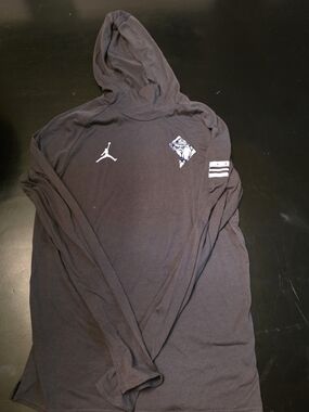 Georgetown Womens Basketball Jordan Navy Hooded Long Sleeve Tee